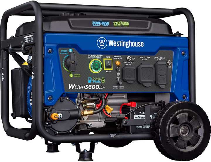 Westinghouse WGen3600DF Dual Fuel Electric Start Portable Generator